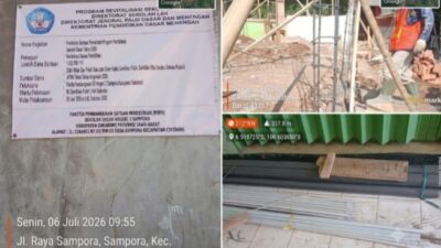 Dugaan Penggunaan Material Tak Sesuai Standar Warnai Proyek Revitalisasi SDN 2 Sampora